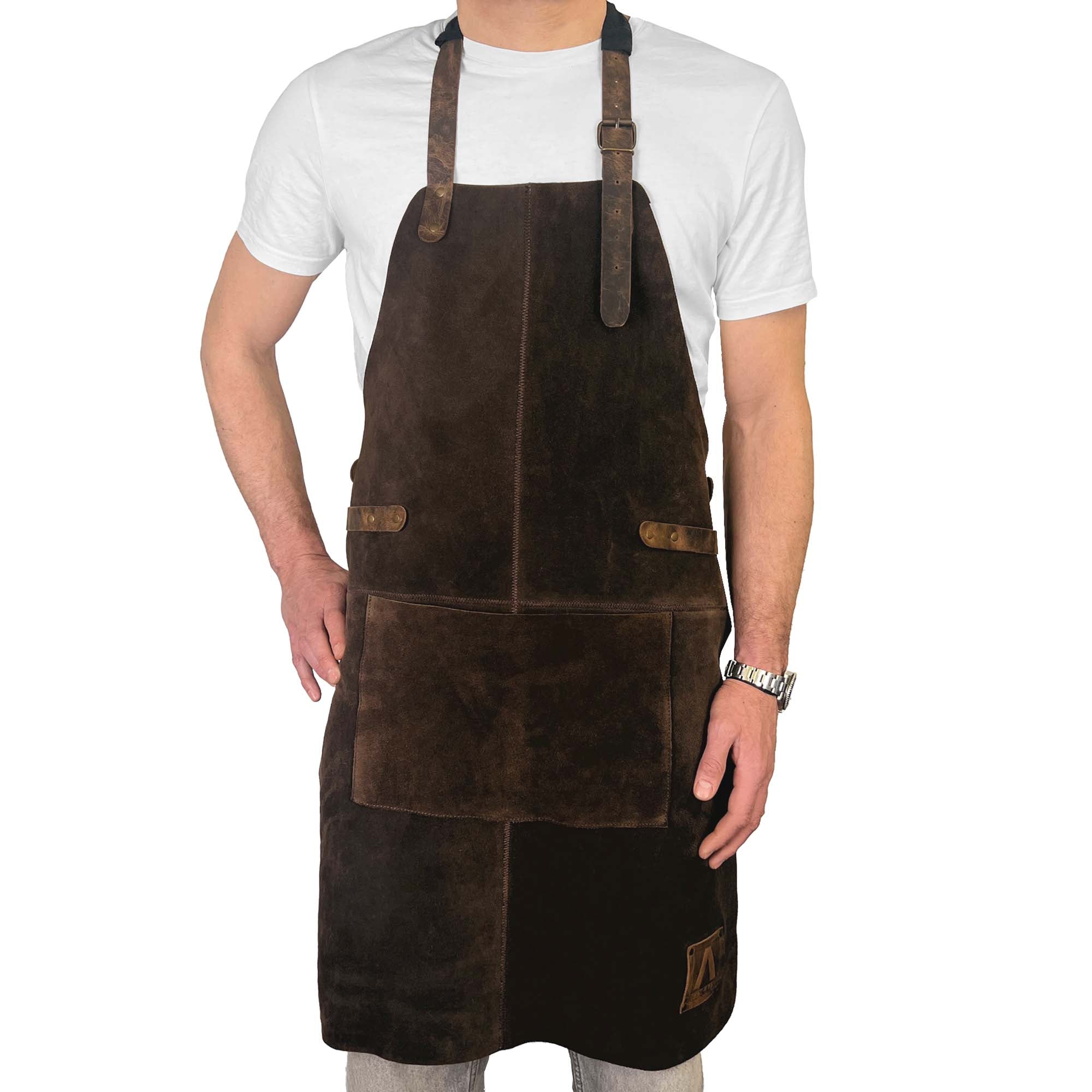 Lederschürze aus weichem Wildleder | Braun