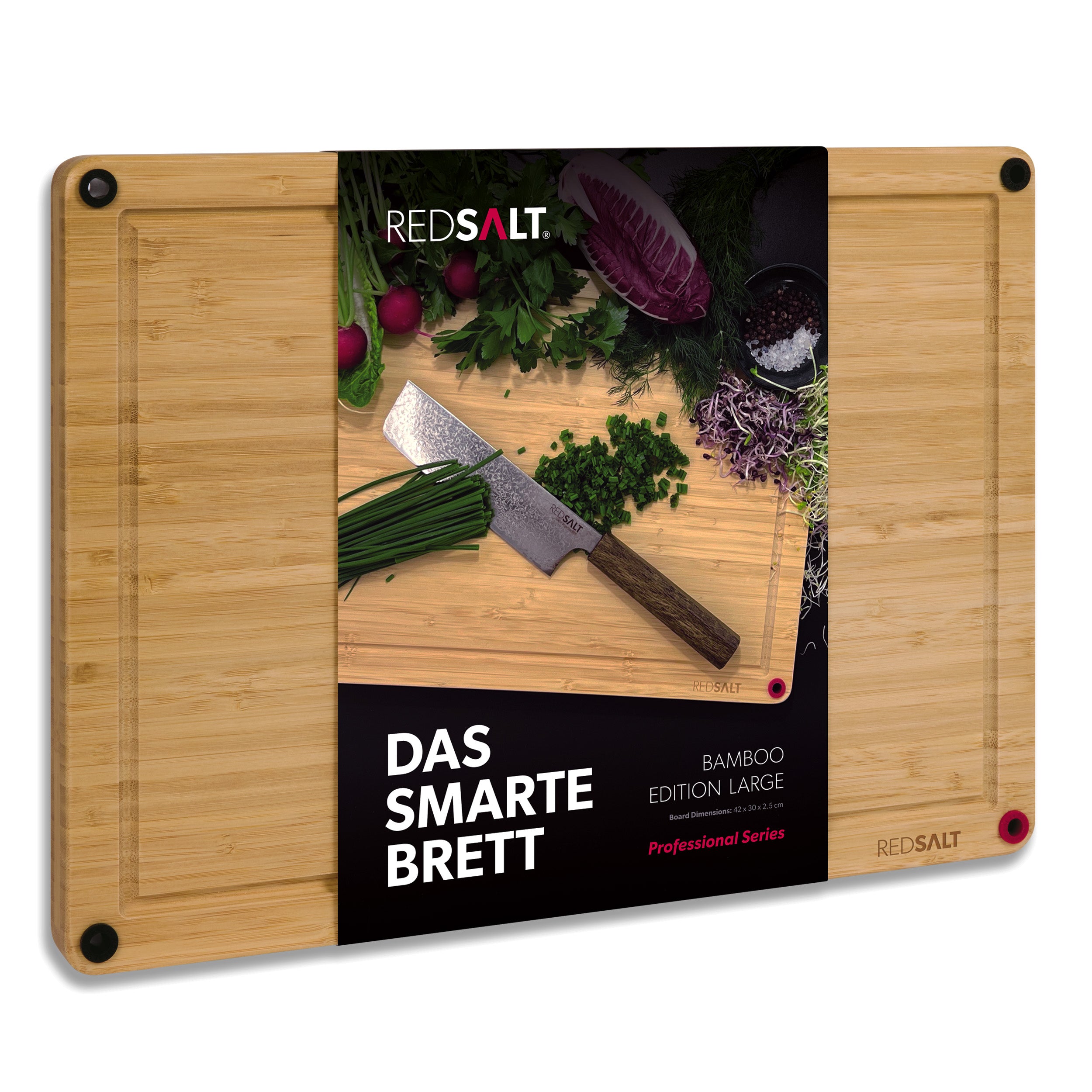 Bambus Schneidebrett L 42x30x 2,5 cm rutschfest