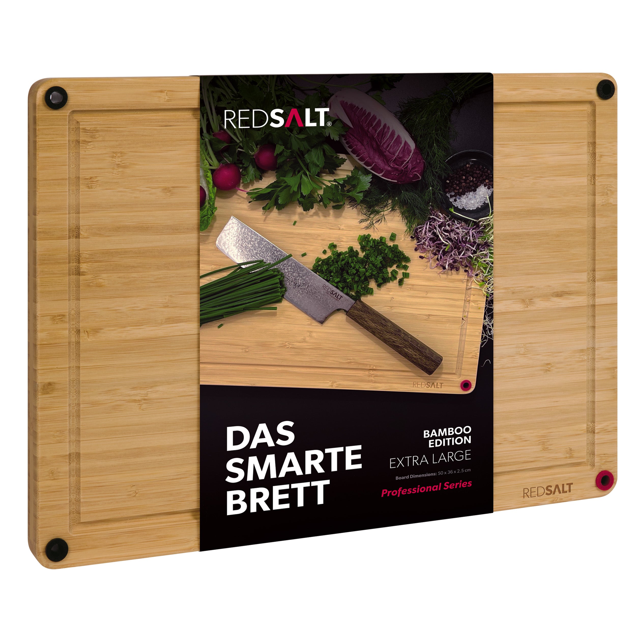 Bambus Schneidebrett XL 50x36x2,5 cm rutschfest