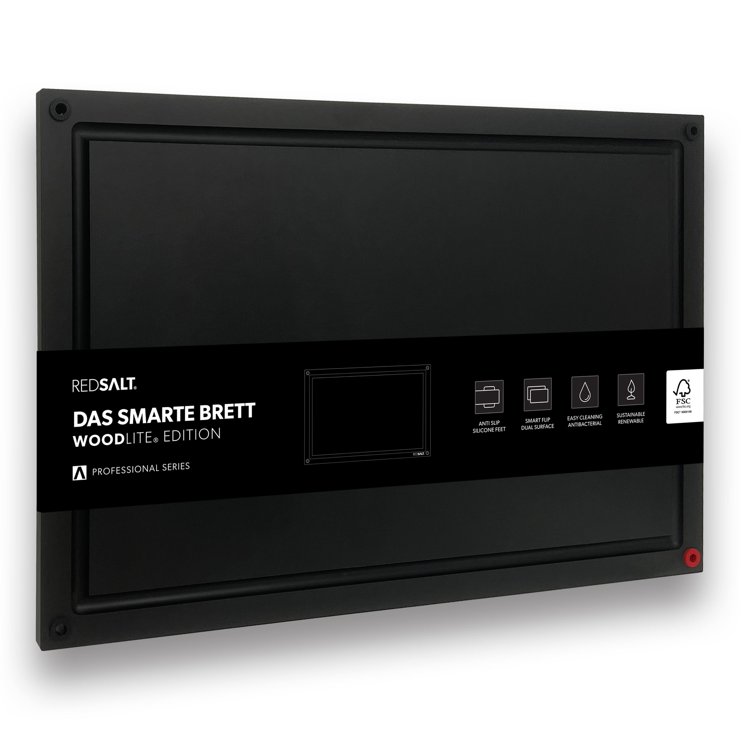 WOODLITE® Holzfaser Schneidebrett XL 45x30x1,2 cm rutschfest & spülmaschinenfest