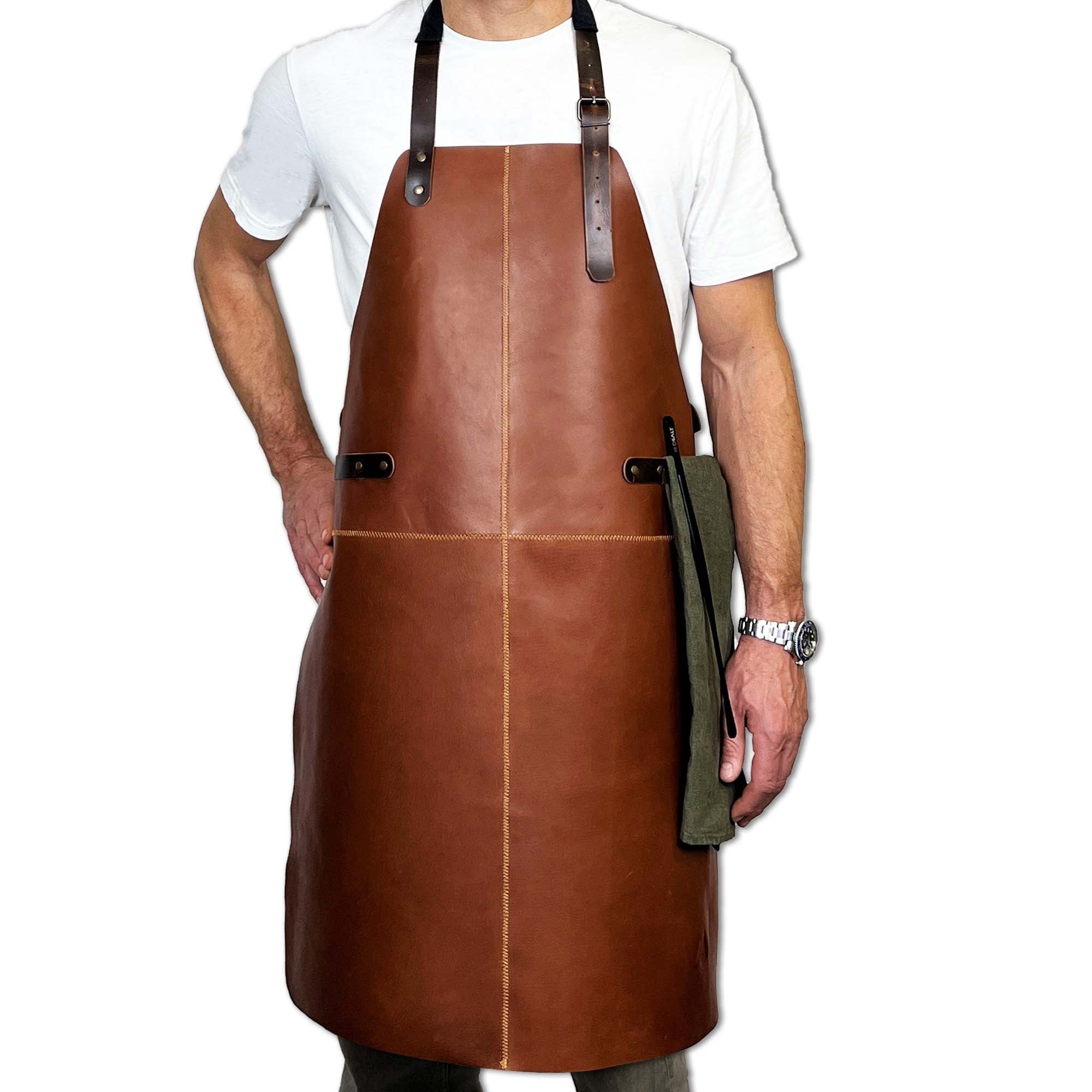 Lederschürze aus leichtem Ziegenleder | Braun
