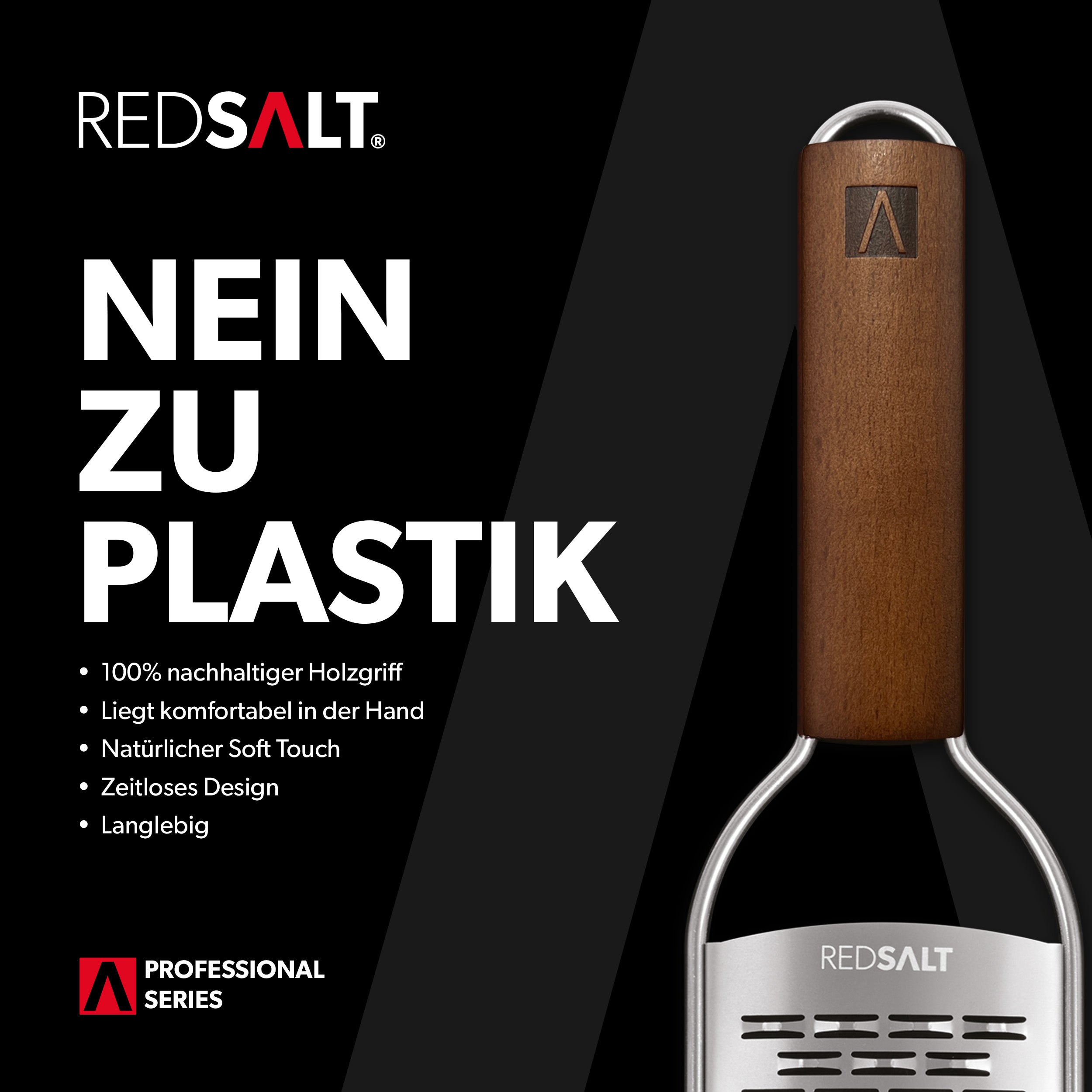 2-Wege Edelstahl Reibe mit Holzgriff